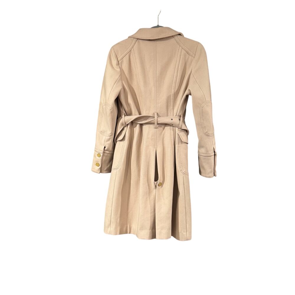 Kenneth Cole New York Wool Blend Belted Coat Women’s Size 8 Cream Peacoat - Picture 3 of 15